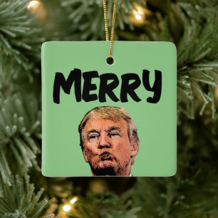 TRUMP KISS 2024 MERRY CHRISTMAS Ornament