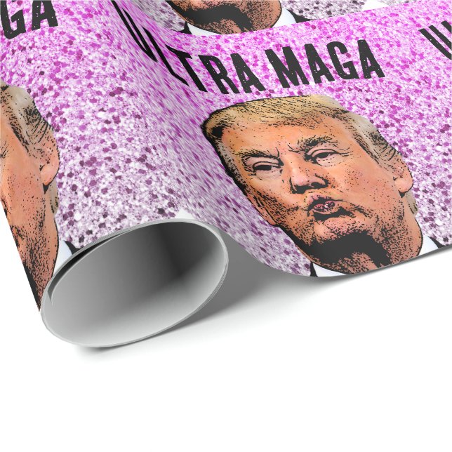 TRUMP KISS ULTRA MAGA CHRISTMAS WRAPPING PAPER (Roll Corner)