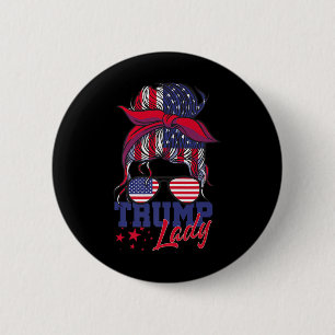 Trump Lady Inauguration Day 2025 Messy Bun America 2 Inch Round Button