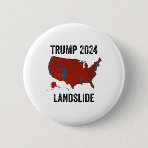 Trump Landslide Election Map 2024 Funny Pro Trump 2 Inch Round Button