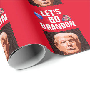 TRUMP LET'S GO BRANDON BIRTHDAY  WRAPPING PAPER