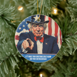 Trump Let's make your Christmas great again! Ceramic Ornament