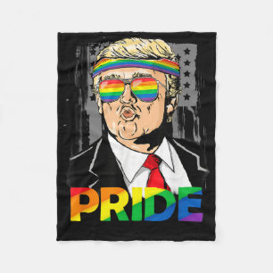 Trump Lgbt Gay Pride Month Lesbian Biual Transgend Fleece Blanket