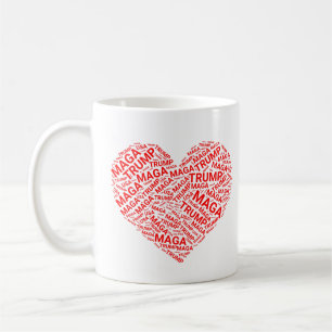 Trump Love Heart Word Cloud Art Coffee Mug