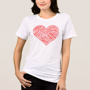 Trump Love Heart Word Cloud Art Tri-Blend Shirt