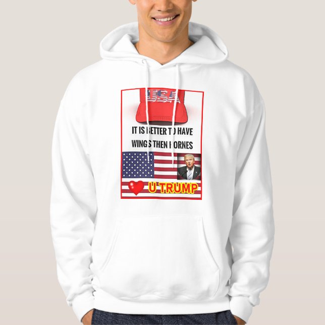 Trump Lover Men's Basic Hooded Sweatshirt (Front)