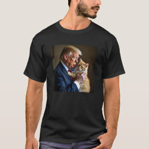 Trump Loves Cats Funny Photo Make Pets Safe Again  T-Shirt