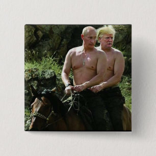 TRUMP LOVES PUTIN 2 INCH SQUARE BUTTON