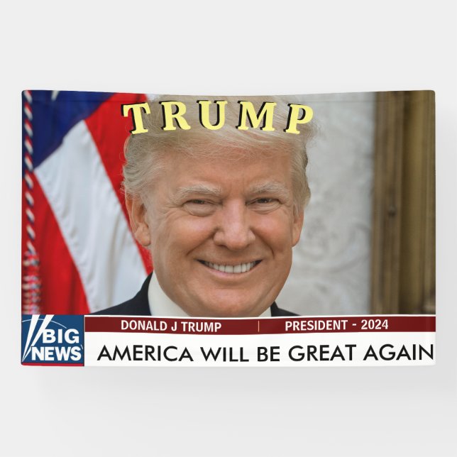 TRUMP MAGA 2024 PRESIDENT ELECTION BANNER (Horizontal)