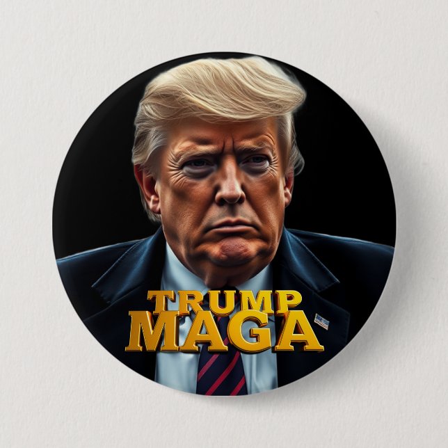 Trump MAGA 3 Inch Round Button (Front)
