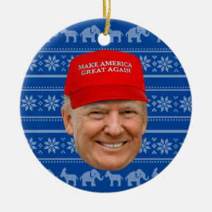 TRUMP MAGA Christmas Ceramic Ornament