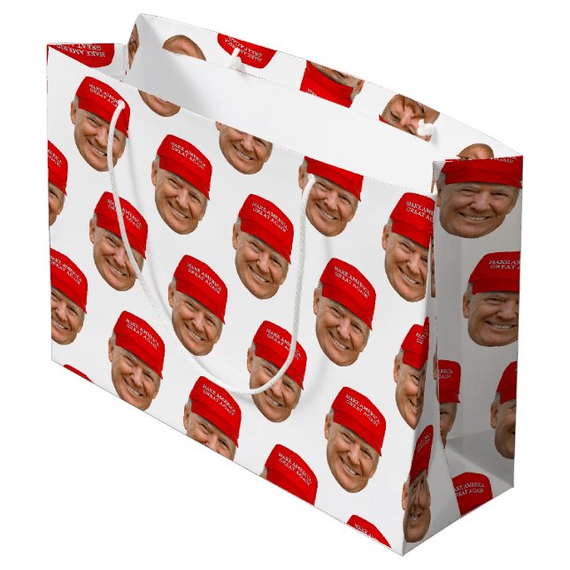 TRUMP MAGA Christmas Large Gift Bag (Back Angled)