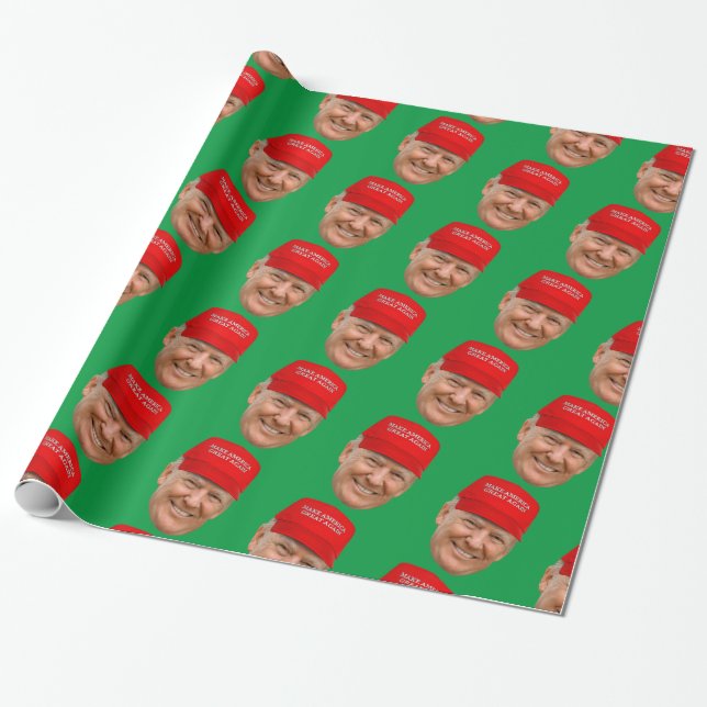 TRUMP MAGA Christmas Wrapping Paper (Unrolled)