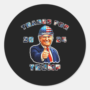 Trump Maga I'm Voting Trades For Trump 2024  Classic Round Sticker
