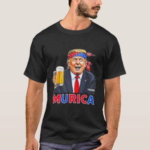 Trump Make 4th Of July Great Again Trump Drinking  T-Shirt