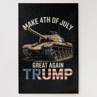 Trump Make 4th of July Great Again with Military Jigsaw Puzzle