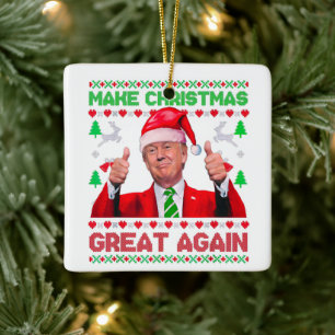 Trump Make Christmas Great Again Christmas  Ceramic Ornament