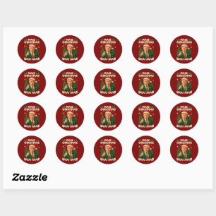 Trump Make Christmas Great Again Classic Round Sticker