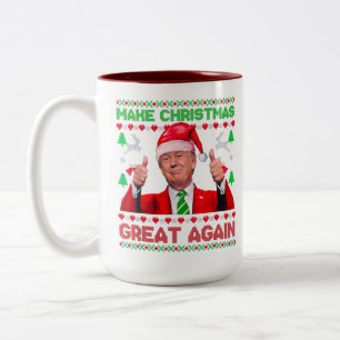 Trump Make Christmas Great Again Mug, Christmas   Two-Tone Coffee Mug