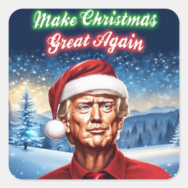 Trump - Make Christmas Great Again Square Sticker (Front)