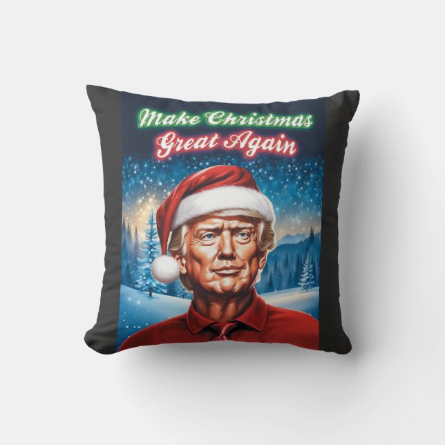 Trump - Make Christmas Great Again Throw Pillow (Front)