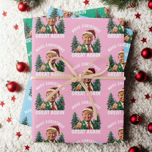 Trump Make Christmas Great Again Wrapping Paper Sheet