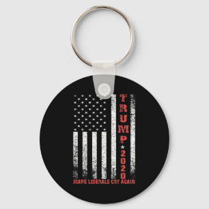 Trump Make Liberals Cry Again Distressed American Keychain