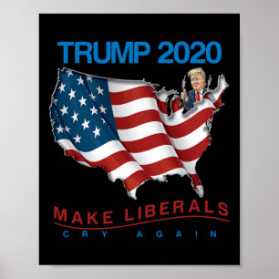 Trump Make Liberals Cry Again Re-election Gift Poster