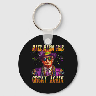 Trump Make Mardi Gras Great Again Funny Parade Cos Keychain