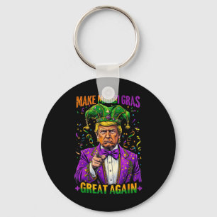 Trump Make Mardi Gras Great Again Funny Parade Keychain
