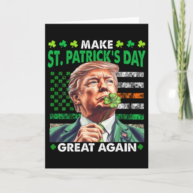 Trump Make St Patricks Day Great Again Irish Ameri Card (Front)