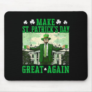 Trump Make St Patricks Day Great Again Shamrock Mouse Pad