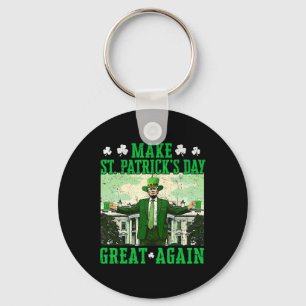 Trump Make St Patrick's Day Great Again Shamrock T Keychain