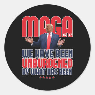 Trump Mega 2024 47th President Unburdened Meme Des Classic Round Sticker