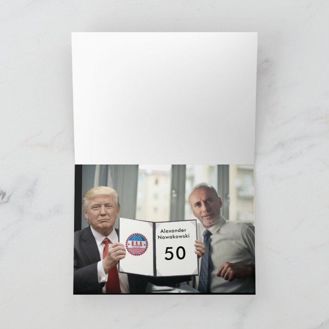 Trump Mens Funny 50th Birthday  Invitation (Inside)