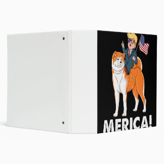 Trump Merica Akita Dog American Hero 4th of July Binder