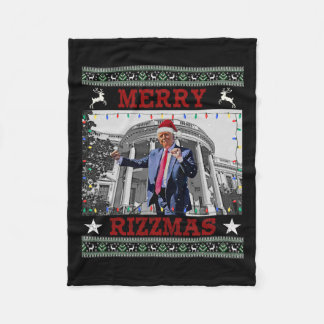 Trump Merrry Rizzmas Funny Humourous Trump Dance C Fleece Blanket