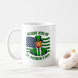 Trump Merry 4th of St patrick's day trump irish Coffee Mug