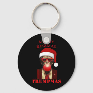 Trump Merry Rizzmas Trumpmas Funny Christmas Bubbl Keychain