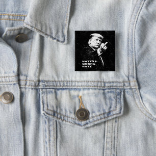 Trump Middle Finger 2026 Meme Funny 2 Inch Square Button