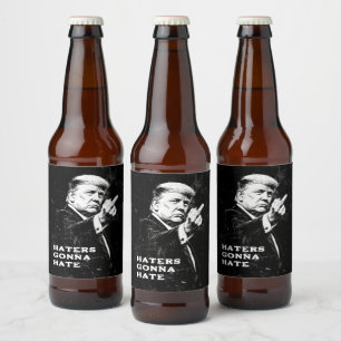 Trump Middle Finger 2026 Meme Funny Beer Bottle Label