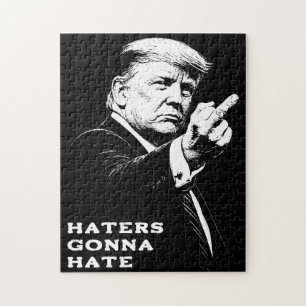 Trump Middle Finger 2026 Meme Funny Jigsaw Puzzle