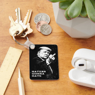 Trump Middle Finger 2026 Meme Funny Keychain