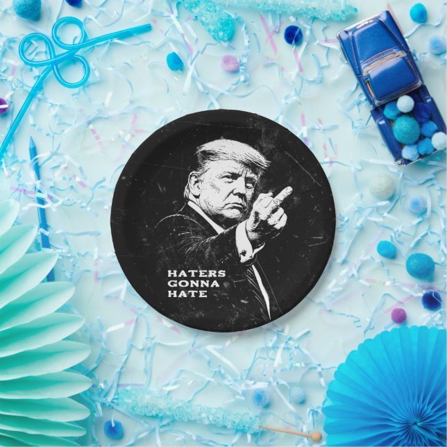 Trump Middle Finger 2026 Meme Funny Paper Plate (Party)