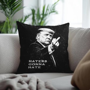 Trump Middle Finger 2026 Meme Funny Throw Pillow