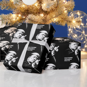 Trump Middle Finger 2026 Meme Funny Wrapping Paper
