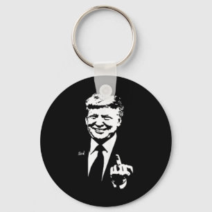 Trump Middle Finger Funny Trump 2025 Pocket Keychain