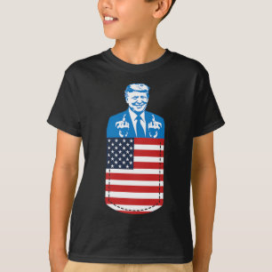 Trump Middle Finger Pocket 2020 Election Usa Repub T-Shirt