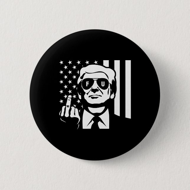 Trump Middle Finger Poster  2 Inch Round Button (Front)
