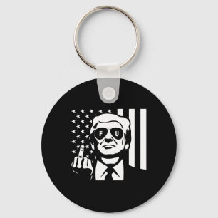 Trump Middle Finger Poster  Keychain